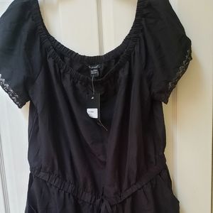 Perfect Summer Black Romper with trim in 3XL